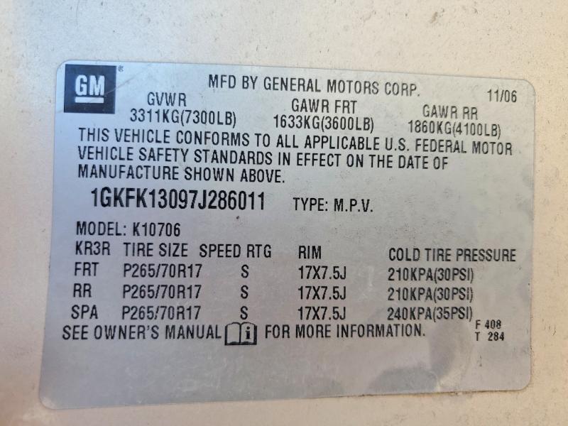 2007 Gmc Yukon მანქანა იყიდება აუქციონზე, vin: 1GKFK13097J286011, აუქციონის ნომერი: 71678946