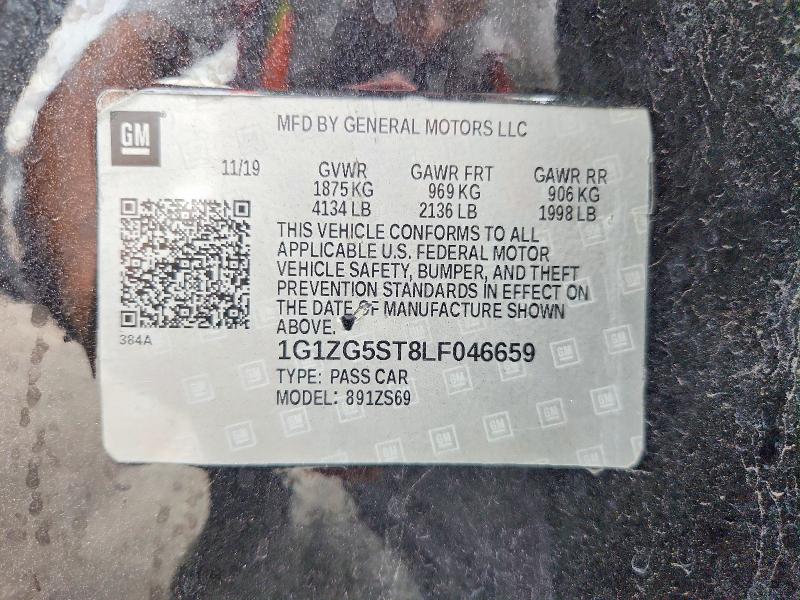 71595886 :رقم المزاد ، 1G1ZG5ST8LF046659 vin ، 2020 Chevrolet Malibu مزاد بيع