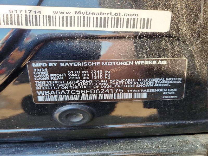 70816666 :رقم المزاد ، WBA5A7C56FD624175 vin ، 2015 Bmw 528 مزاد بيع