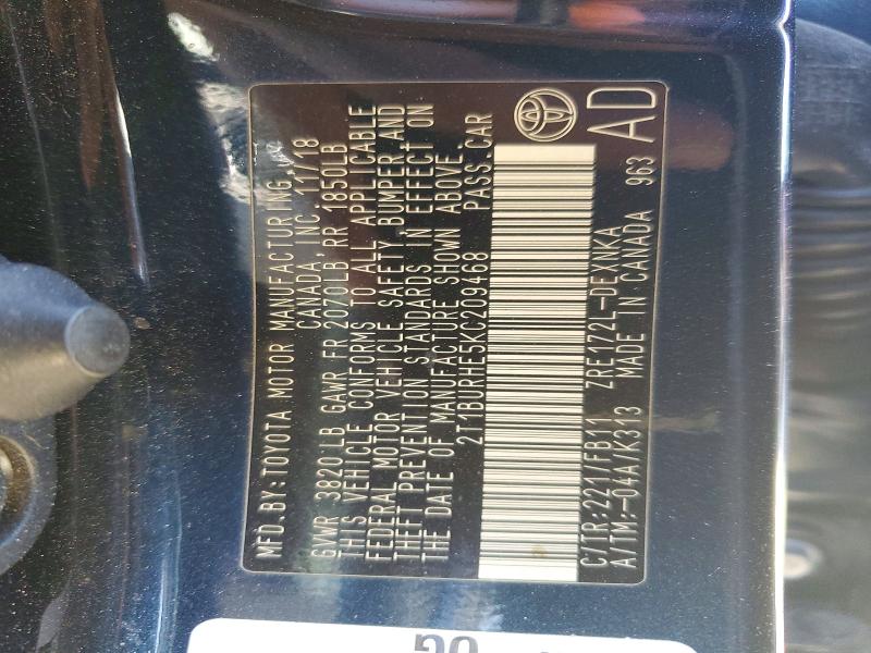 Auction sale of the 2019 Toyota Corolla, vin: 2T1BURHE5KC209468, lot number: 70449636