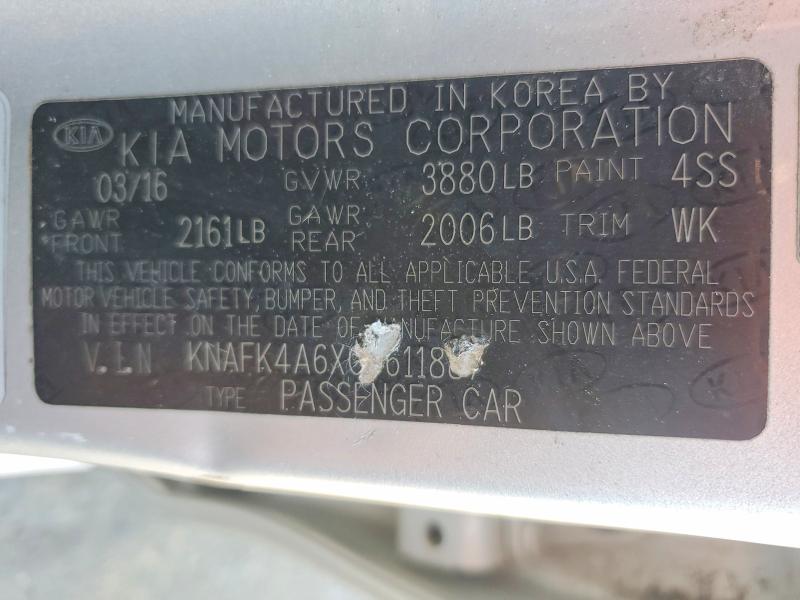 71597526 :رقم المزاد ، KNAFK4A6XG5611887 vin ، 2016 Kia Forte مزاد بيع