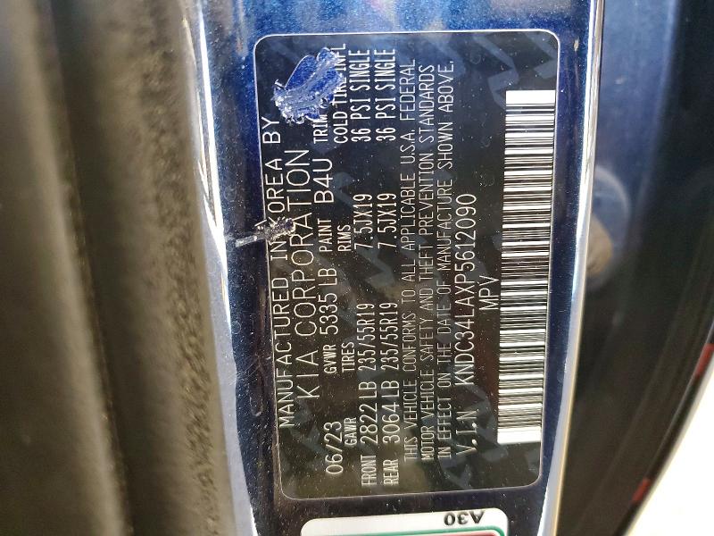 71400986 :رقم المزاد ، KNDC34LAXP5612090 vin ، 2023 Kia Ev6 مزاد بيع