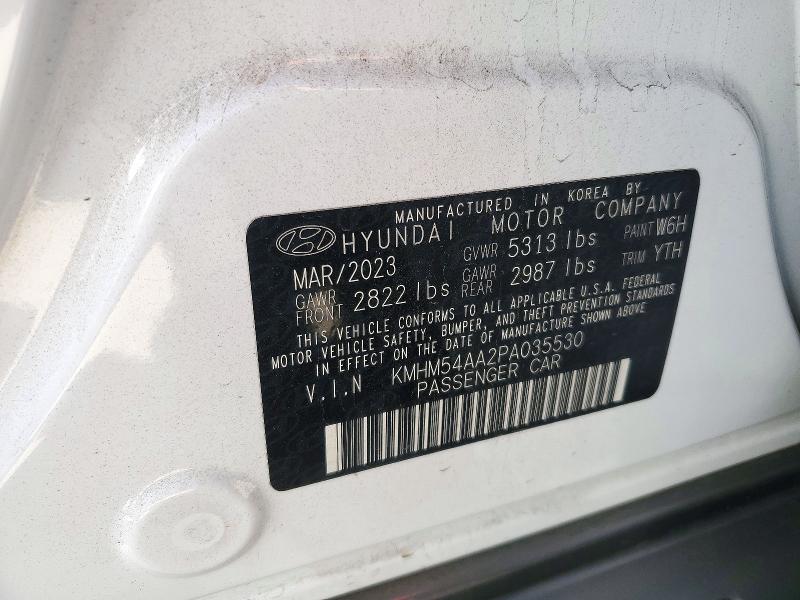 2023 Hyundai Ioniq 6 მანქანა იყიდება აუქციონზე, vin: KMHM54AA2PA035530, აუქციონის ნომერი: 72235866