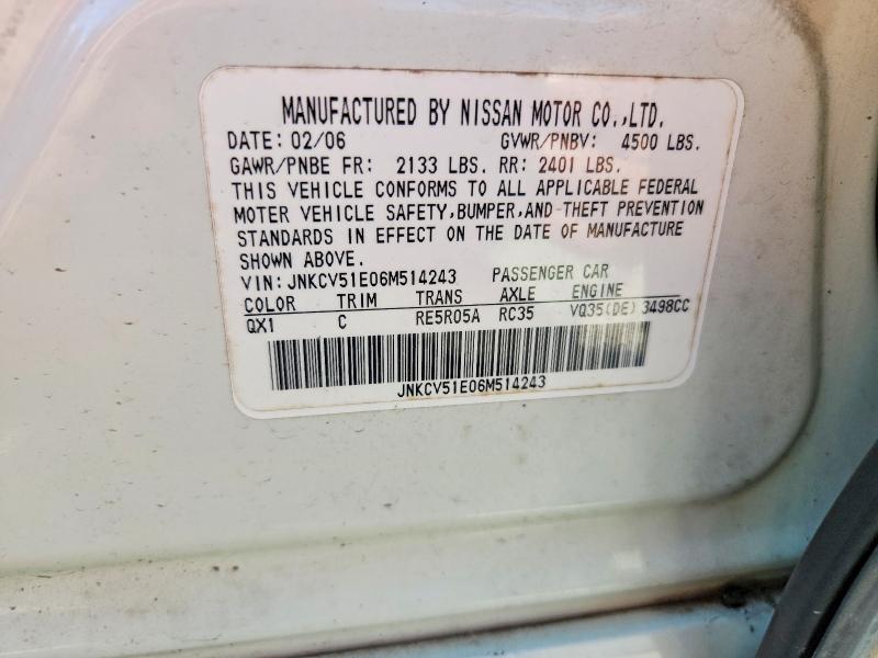 Продаж на аукціоні авто 2006 Infiniti G35, vin: JNKCV51E06M514243, номер лоту: 71680726