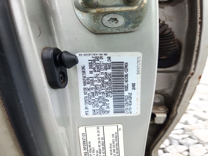2002 Toyota Camry მანქანა იყიდება აუქციონზე, vin: 4T1BE32K92U005201, აუქციონის ნომერი: 72678066