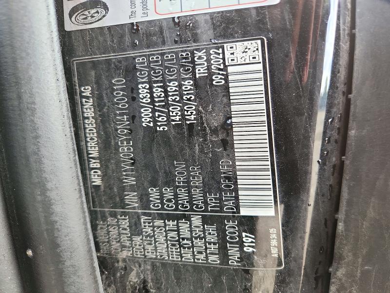 2022 Mercedes-benz Metris მანქანა იყიდება აუქციონზე, vin: W1YV0BEY9N4160910, აუქციონის ნომერი: 71765996