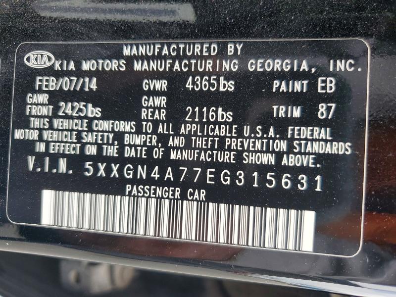 Продажа на аукционе авто 2014 Kia Optima, vin: 5XXGN4A77EG315631, номер лота: 70921916