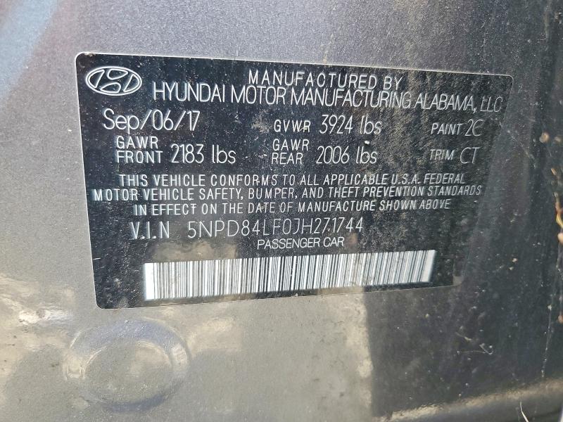 71283966 :رقم المزاد ، 5NPD84LF0JH271744 vin ، 2018 Hyundai Elantra مزاد بيع