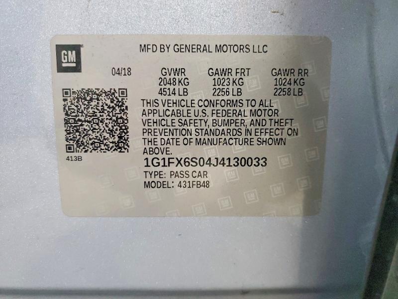 Продажа на аукционе авто 2018 Chevrolet Bolt Ev, vin: 1G1FX6S04J4130033, номер лота: 71463266