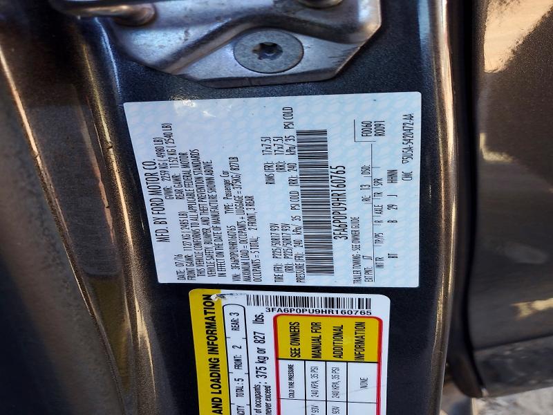 Продаж на аукціоні авто 2017 Ford Fusion, vin: 3FA6P0PU9HR160765, номер лоту: 71242526