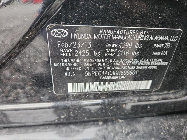71009336 :رقم المزاد ، 5NPEC4AC3DH699601 vin ، 2013 Hyundai Sonata مزاد بيع