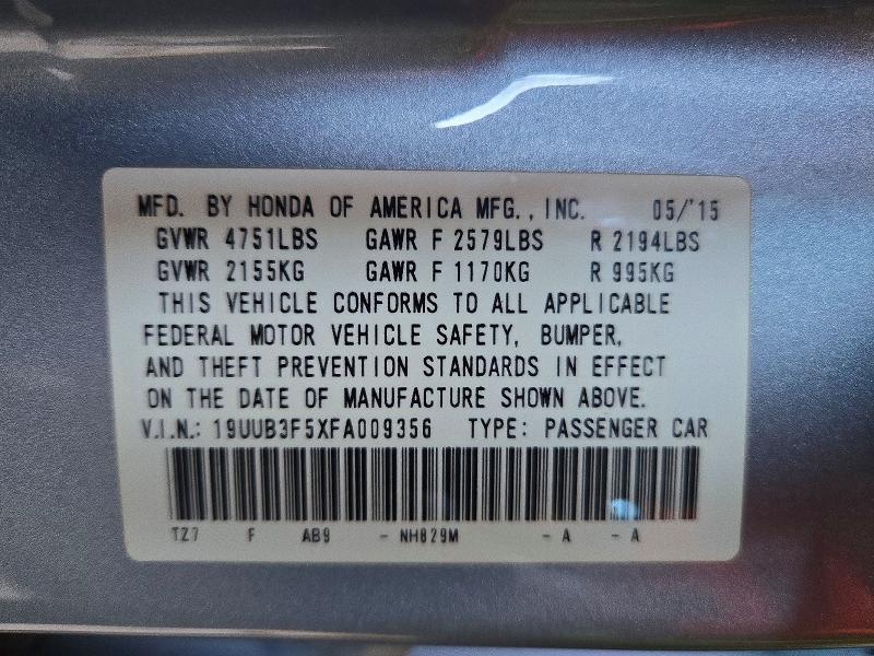 71662106 :رقم المزاد ، 19UUB3F5XFA009356 vin ، 2015 Acura Tlx مزاد بيع