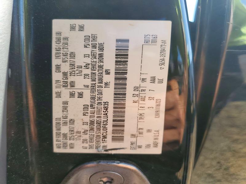 Продажа на аукционе авто 2020 Ford Escape, vin: 1FMCU0F63LUA54835, номер лота: 72229496