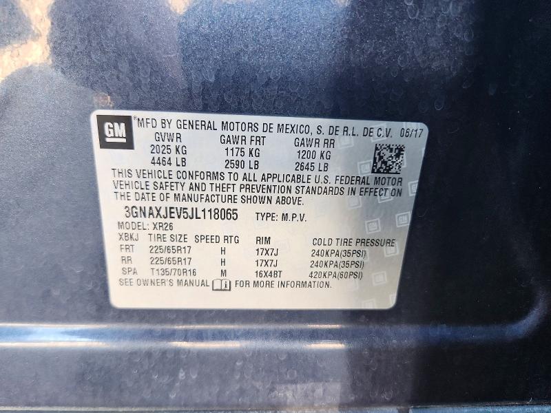 Продаж на аукціоні авто 2018 Chevrolet Equinox, vin: 3GNAXJEV5JL118065, номер лоту: 71257826