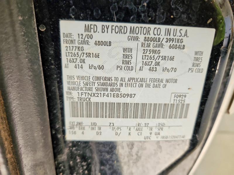 Aukcja sprzedaży 2001 Ford F250, vin: 1FTNX21F41EB50987, numer aukcji: 71998026