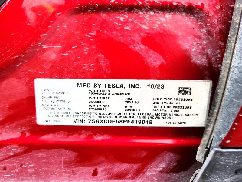 Aukcja sprzedaży 2023 Tesla Model X, vin: 7SAXCDE58PF419049, numer aukcji: 71608206
