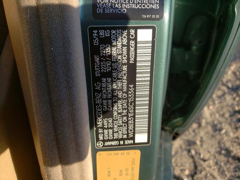 72607346 :رقم المزاد ، WDBEB31E6SC153364 vin ، 1995 Mercedes-benz E مزاد بيع