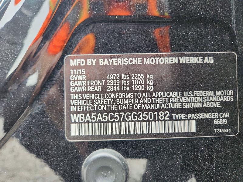 Продаж на аукціоні авто 2016 Bmw 528, vin: WBA5A5C57GG350182, номер лоту: 71222216