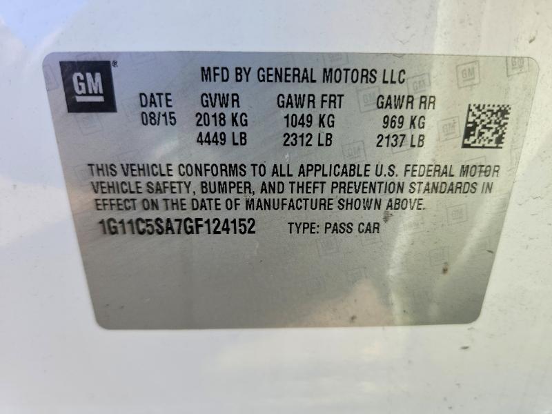 Aukcja sprzedaży 2016 Chevrolet Malibu Limited, vin: 1G11C5SA7GF124152, numer aukcji: 71353626