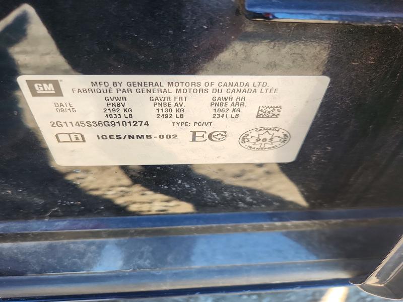 2016 Chevrolet Impala მანქანა იყიდება აუქციონზე, vin: 2G1145S36G9101274, აუქციონის ნომერი: 72164476