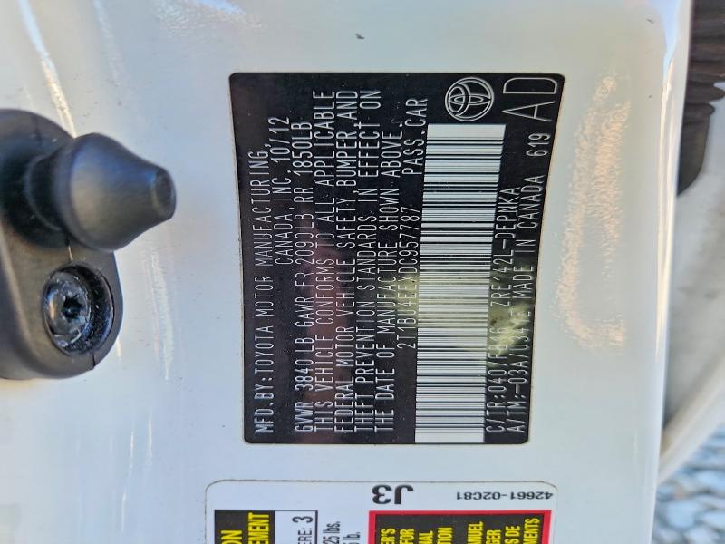 71608176 :رقم المزاد ، 2T1BU4EEXDC957787 vin ، 2013 Toyota Corolla مزاد بيع