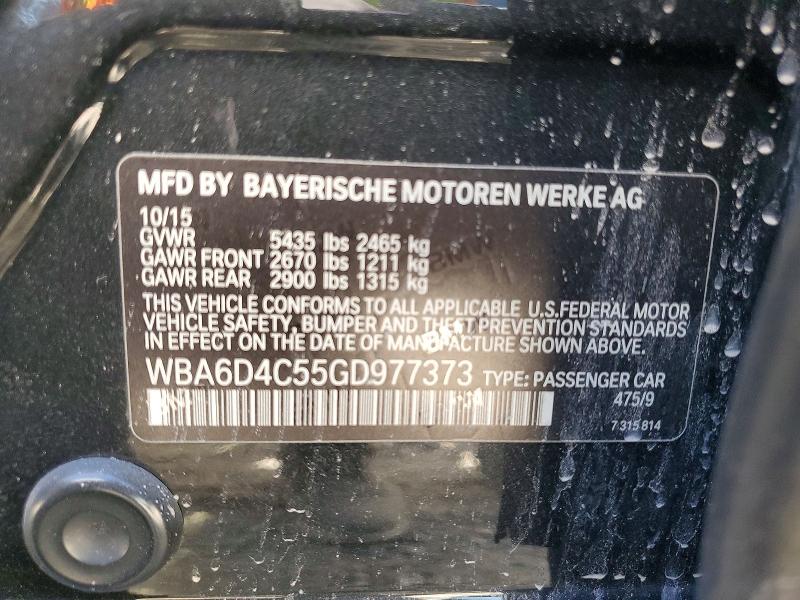 Продаж на аукціоні авто 2016 Bmw 650, vin: WBA6D4C55GD977373, номер лоту: 59557976