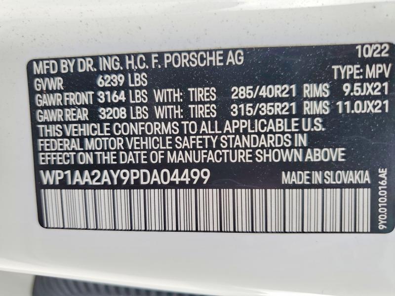 Aukcja sprzedaży 2023 Porsche Cayenne, vin: WP1AA2AY9PDA04499, numer aukcji: 71077386