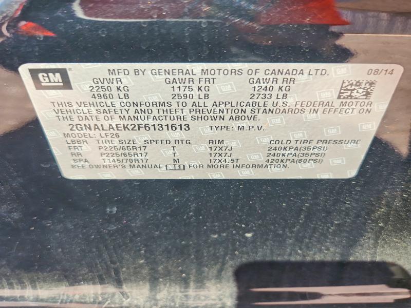 71590746 :رقم المزاد ، 2GNALAEK2F6131613 vin ، 2015 Chevrolet Equinox مزاد بيع