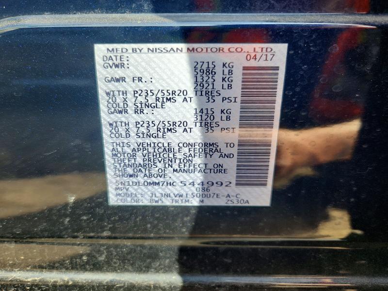 Aukcja sprzedaży 2017 Infiniti Qx60, vin: 5N1DL0MM7HC544992, numer aukcji: 72351586