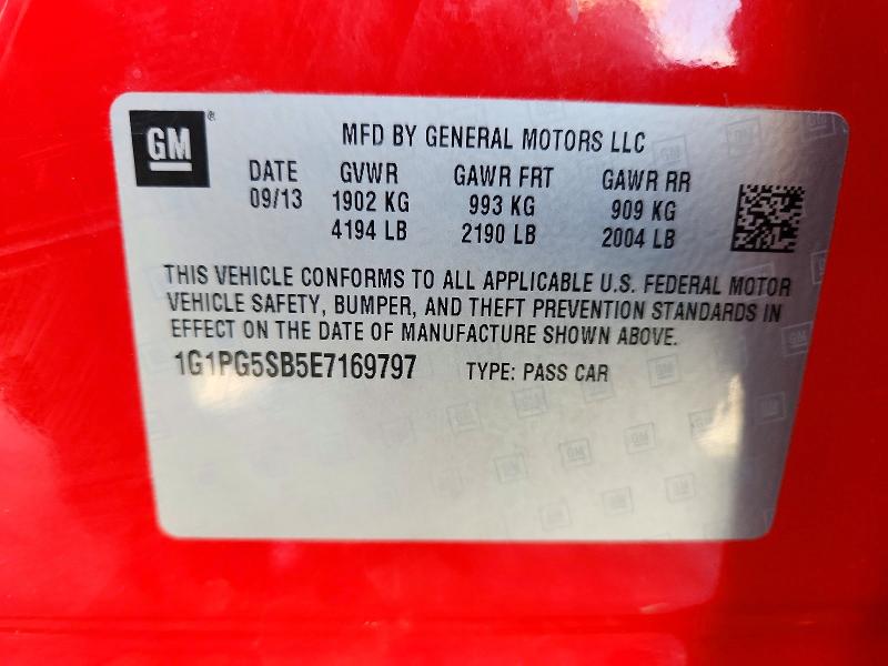 71310316 :رقم المزاد ، 1G1PG5SB5E7169797 vin ، 2014 Chevrolet Cruze مزاد بيع