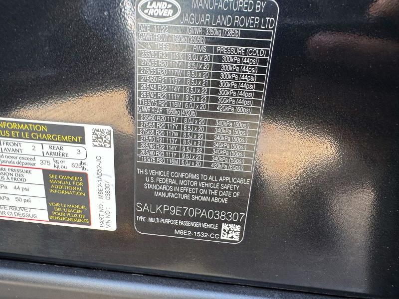 2023 Land Rover Range Rover მანქანა იყიდება აუქციონზე, vin: SALKP9E70PA038307, აუქციონის ნომერი: 73841986