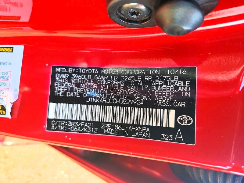 Aukcja sprzedaży 2017 Toyota Corolla Im, vin: JTNKARJE0HJ529924, numer aukcji: 71463846