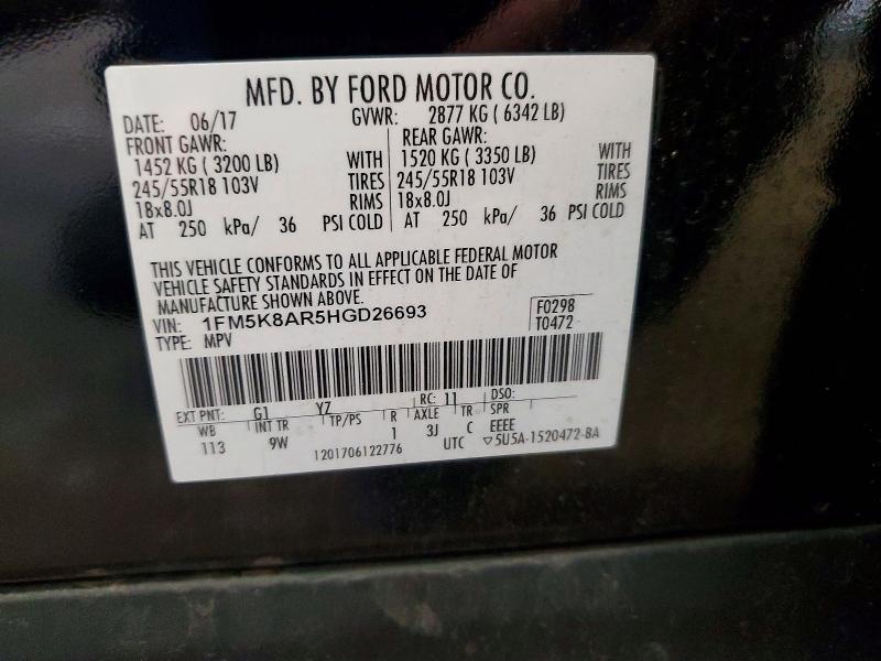 Продаж на аукціоні авто 2017 Ford Explorer, vin: 1FM5K8AR5HGD26693, номер лоту: 72616066