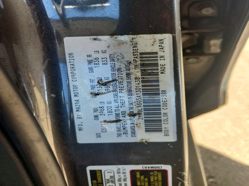 72193746 :رقم المزاد ، JM1BL1SG5A1301438 vin ، 2010 Mazda 3 مزاد بيع