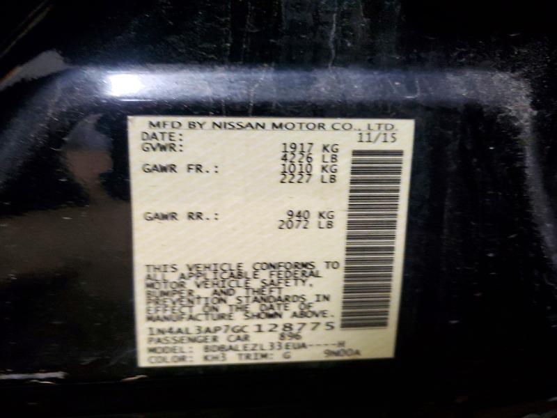 72806336 :رقم المزاد ، 1N4AL3AP7GC128775 vin ، 2016 Nissan Altima مزاد بيع
