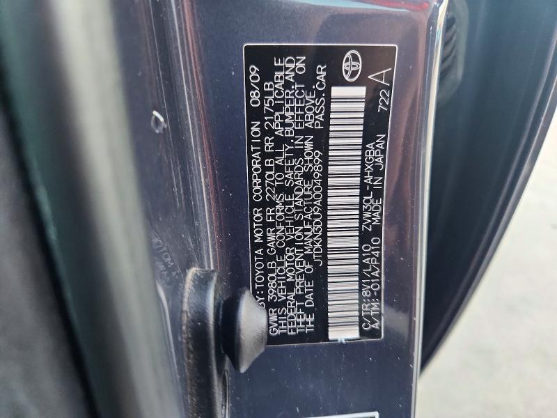 71404616 :رقم المزاد ، JTDKN3DU9A0049899 vin ، 2010 Toyota Prius مزاد بيع