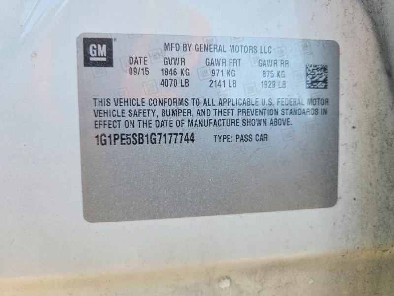 Продаж на аукціоні авто 2016 Chevrolet Cruze Limited, vin: 1G1PE5SB1G7177744, номер лоту: 71840696