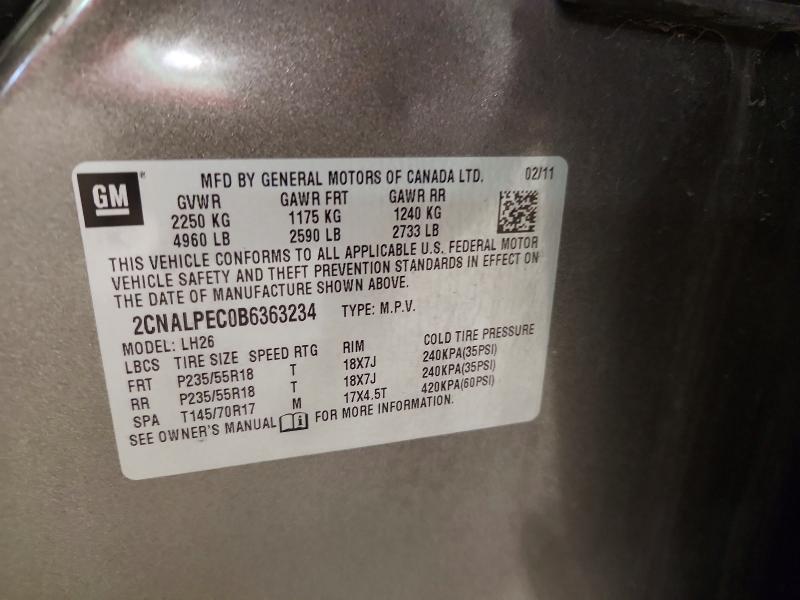 Aukcja sprzedaży 2011 Chevrolet Equinox, vin: 2CNALPEC0B6363234, numer aukcji: 71225306