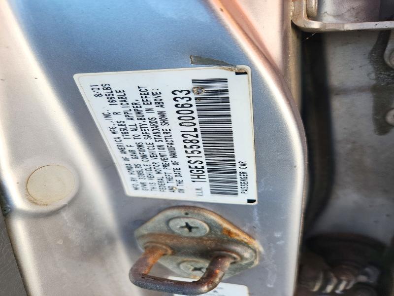 Aukcja sprzedaży 2002 Honda Civic, vin: 1HGES15582L000633, numer aukcji: 72991616