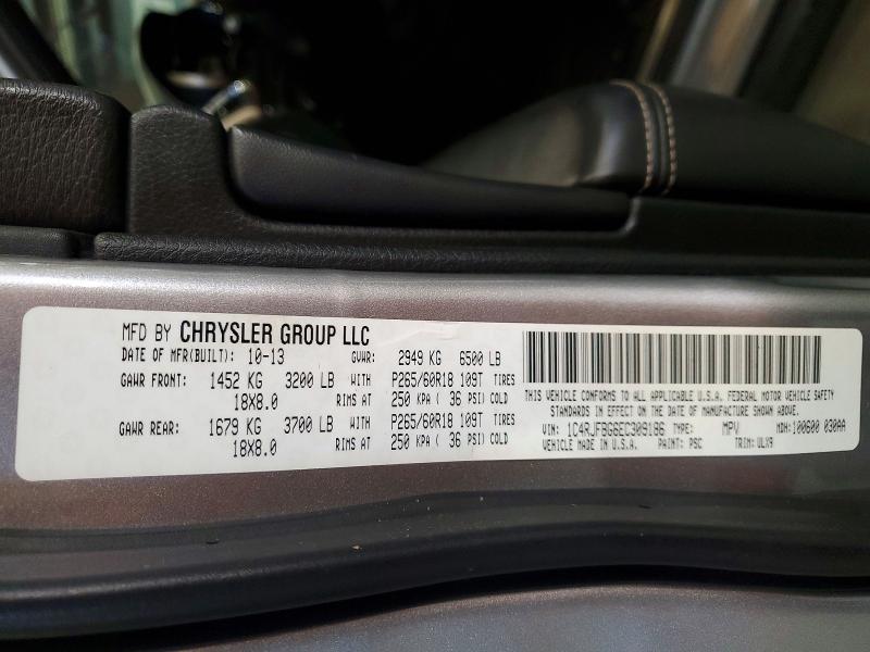 Aukcja sprzedaży 2014 Jeep Grand Cherokee, vin: 1C4RJFBG6EC309186, numer aukcji: 72207236