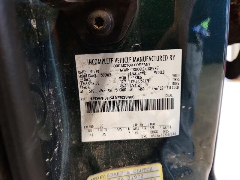 73310086 :رقم المزاد ، 1FDWF3H54AEB33466 vin ، 2010 Ford F350 مزاد بيع