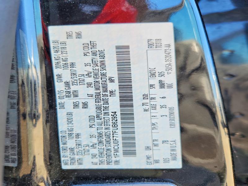 Продажа на аукционе авто 2015 Ford Escape, vin: 1FMCU0F77FUB62954, номер лота: 70641136