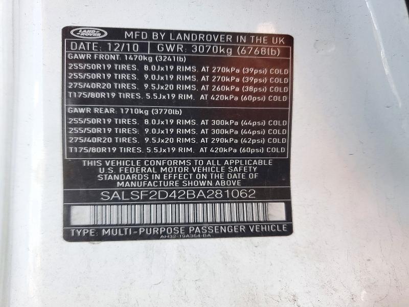 Aukcja sprzedaży 2011 Land Rover Range Rover Sport, vin: SALSF2D42BA281062, numer aukcji: 72803256