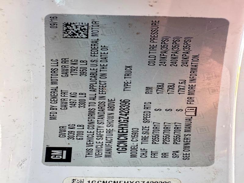 Aukcja sprzedaży 2016 Chevrolet Silverado, vin: 1GCNCNEHXGZ428396, numer aukcji: 71803976