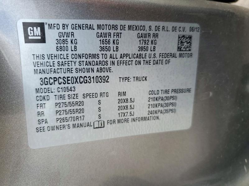 Aukcja sprzedaży 2012 Chevrolet Silverado, vin: 3GCPCSE0XCG310392, numer aukcji: 69882476