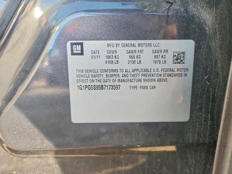 71541296 :رقم المزاد ، 1G1PG5S95B7173597 vin ، 2011 Chevrolet Cruze مزاد بيع