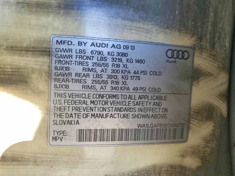 Продаж на аукціоні авто 2014 Audi Q7, vin: WA1LGAFE0ED006313, номер лоту: 71649136