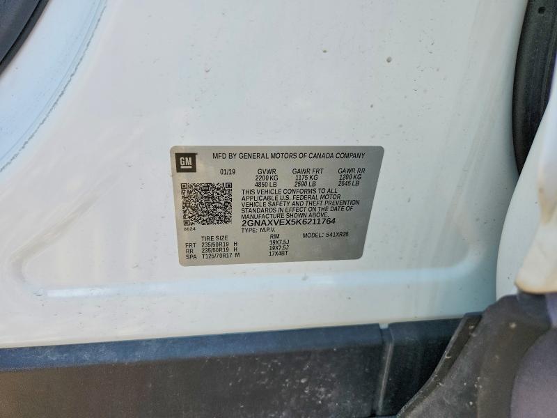 Продаж на аукціоні авто 2019 Chevrolet Equinox, vin: 2GNAXVEX5K6211764, номер лоту: 71758156