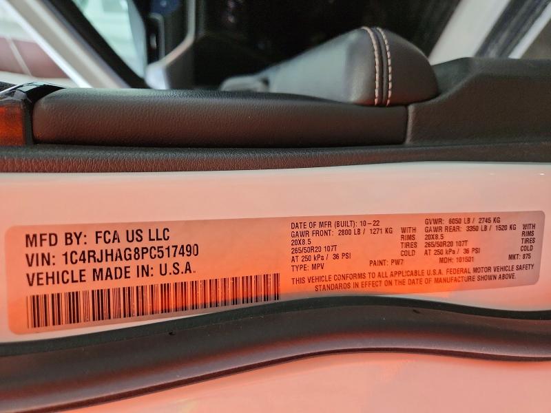 2023 Jeep Grand Cherokee მანქანა იყიდება აუქციონზე, vin: 1C4RJHAG8PC517490, აუქციონის ნომერი: 70240216