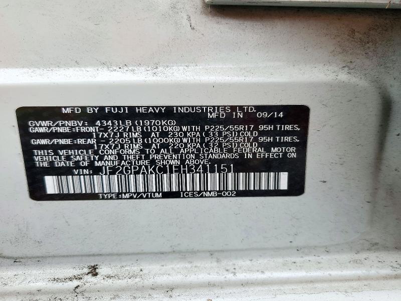 2014 Subaru Xv Crosstrek მანქანა იყიდება აუქციონზე, vin: JF2GPAKC1EH341151, აუქციონის ნომერი: 73999716